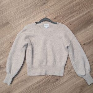 Pink Rose Light Gray Crew Neck Sweater